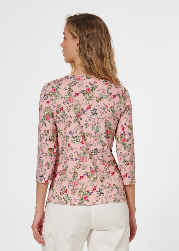 Print shirt with 3/4-length sleeves and sequin decoration 2