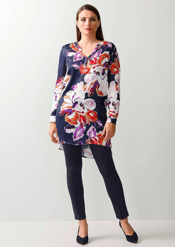 Longbluse mit floralem Print 1