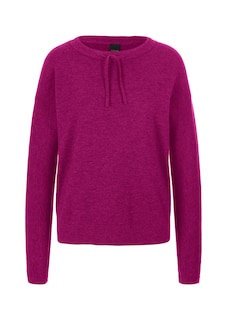 Round neck jumper with drawstring thumbnail 6