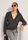 Strickjacke mit Rautenmuster und Pailletten thumbnail 4