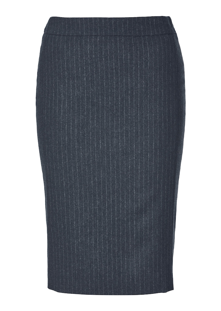 Pencil skirt with chalk stripes