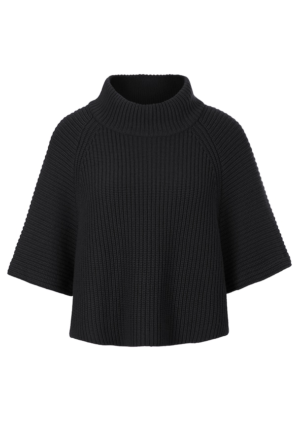Kurzer Halbarm-Pullover mit Stehkragen 5