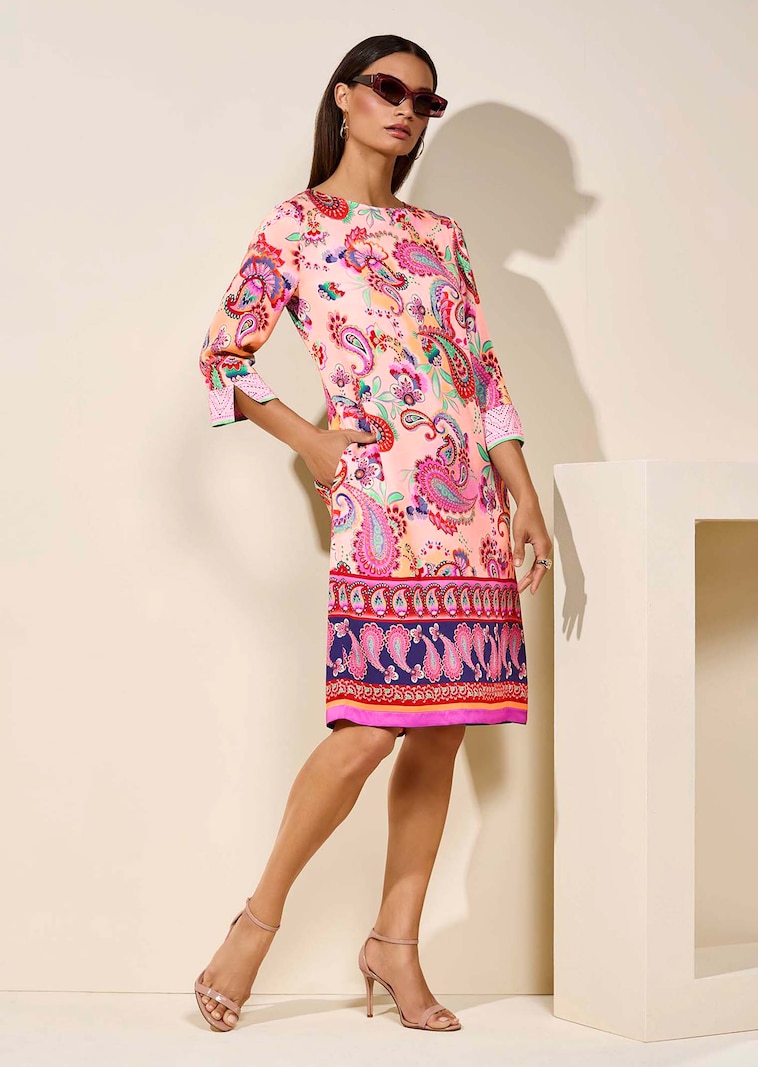Sommerkleid im Paisley-Design mit 3/4-Ärmeln