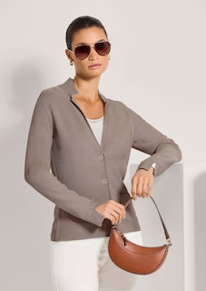 Schlanker Strickblazer mit langen Ärmeln thumbnail 4