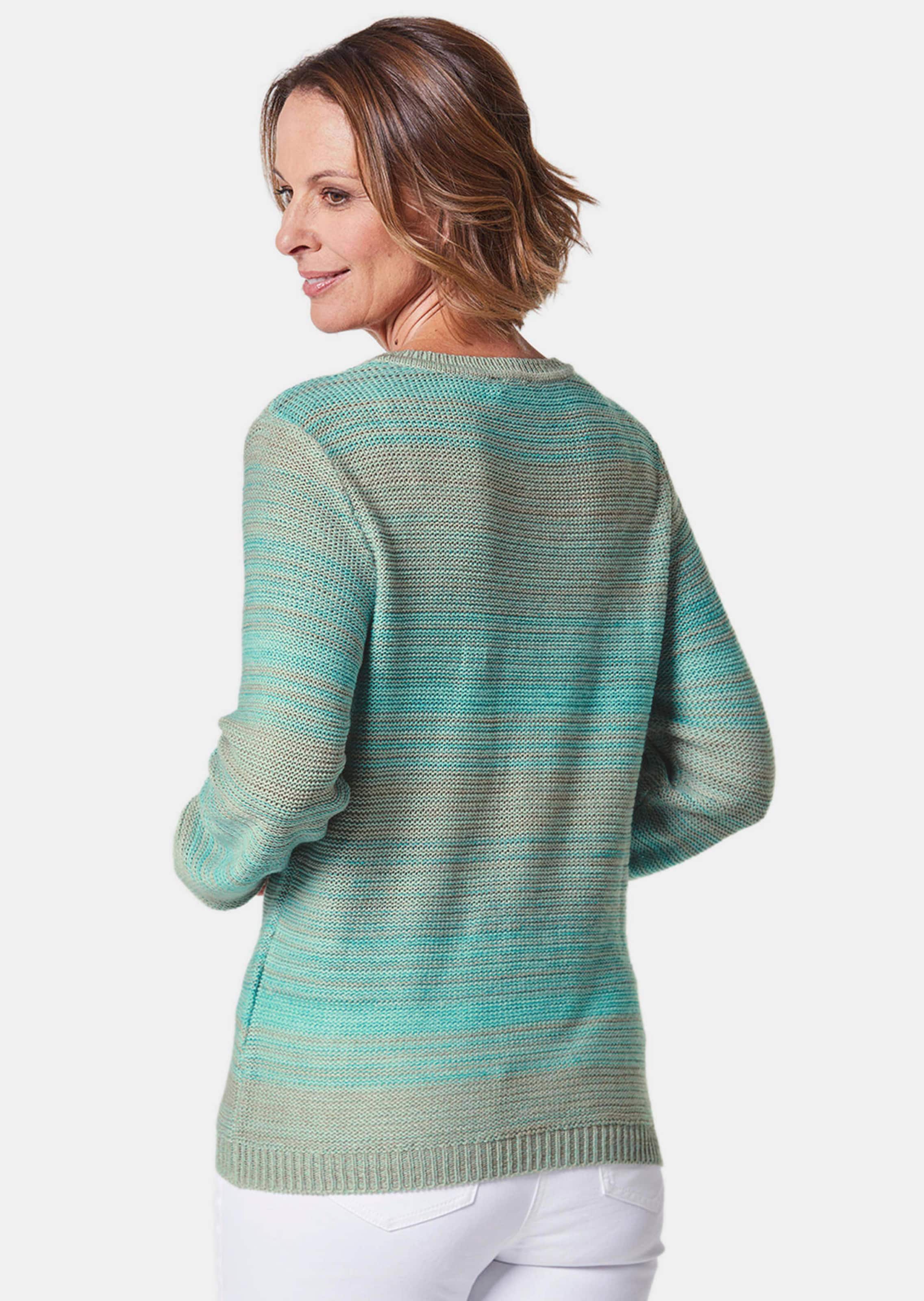 Pullover multicolore - vert menthe / beige / à motifs - Gr. 20 de Goldner Fashion