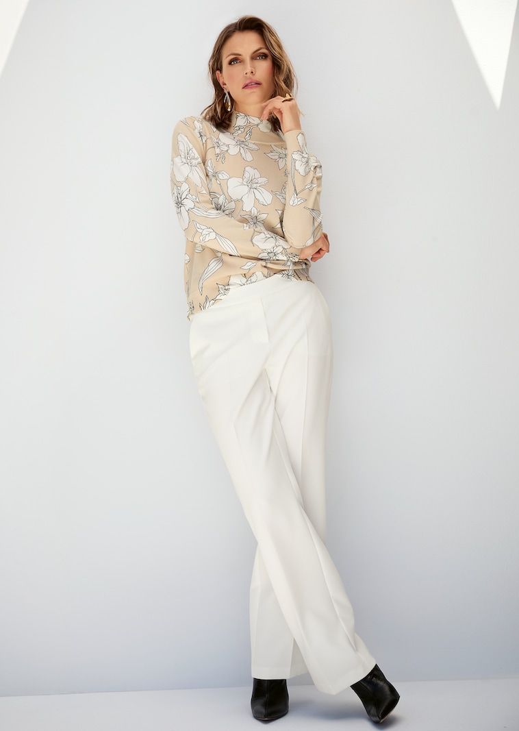 Feinstrick-Pullover mit Unikat-Print