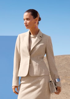 Einreihiger Blazer mit Fischgrat-Muster thumbnail 7