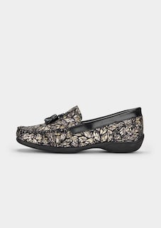 Leren mocassins met reliëf en kwastje thumbnail 4