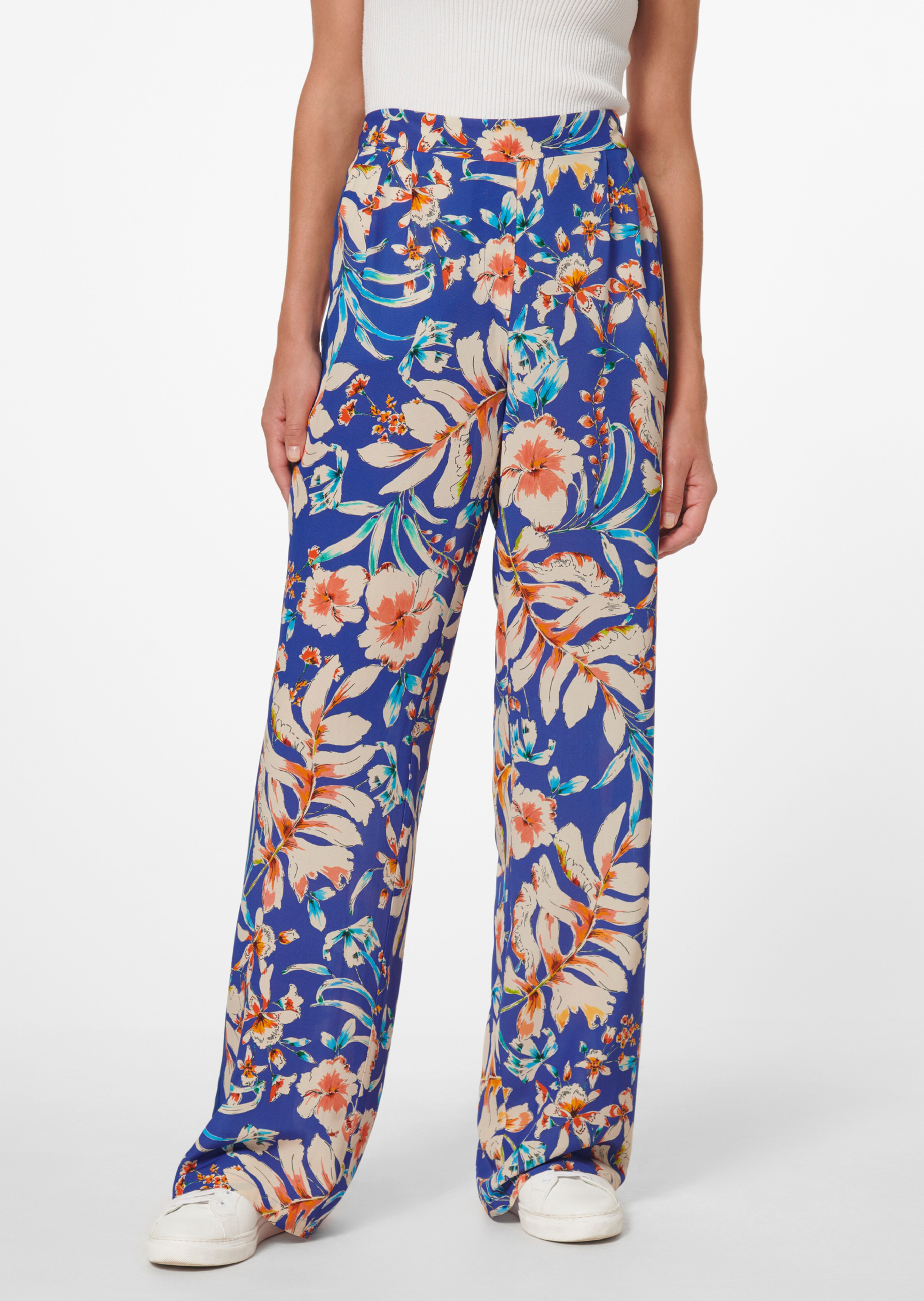 Weite Hose mit Unikat-Print