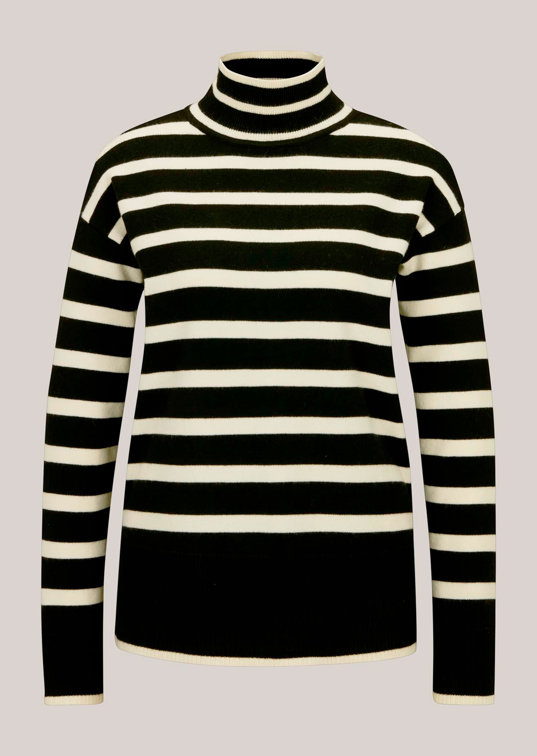 Streifen-Pullover mit Stehkragen