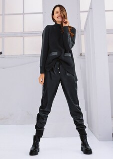 Pullover mit Fake-Leder thumbnail 7