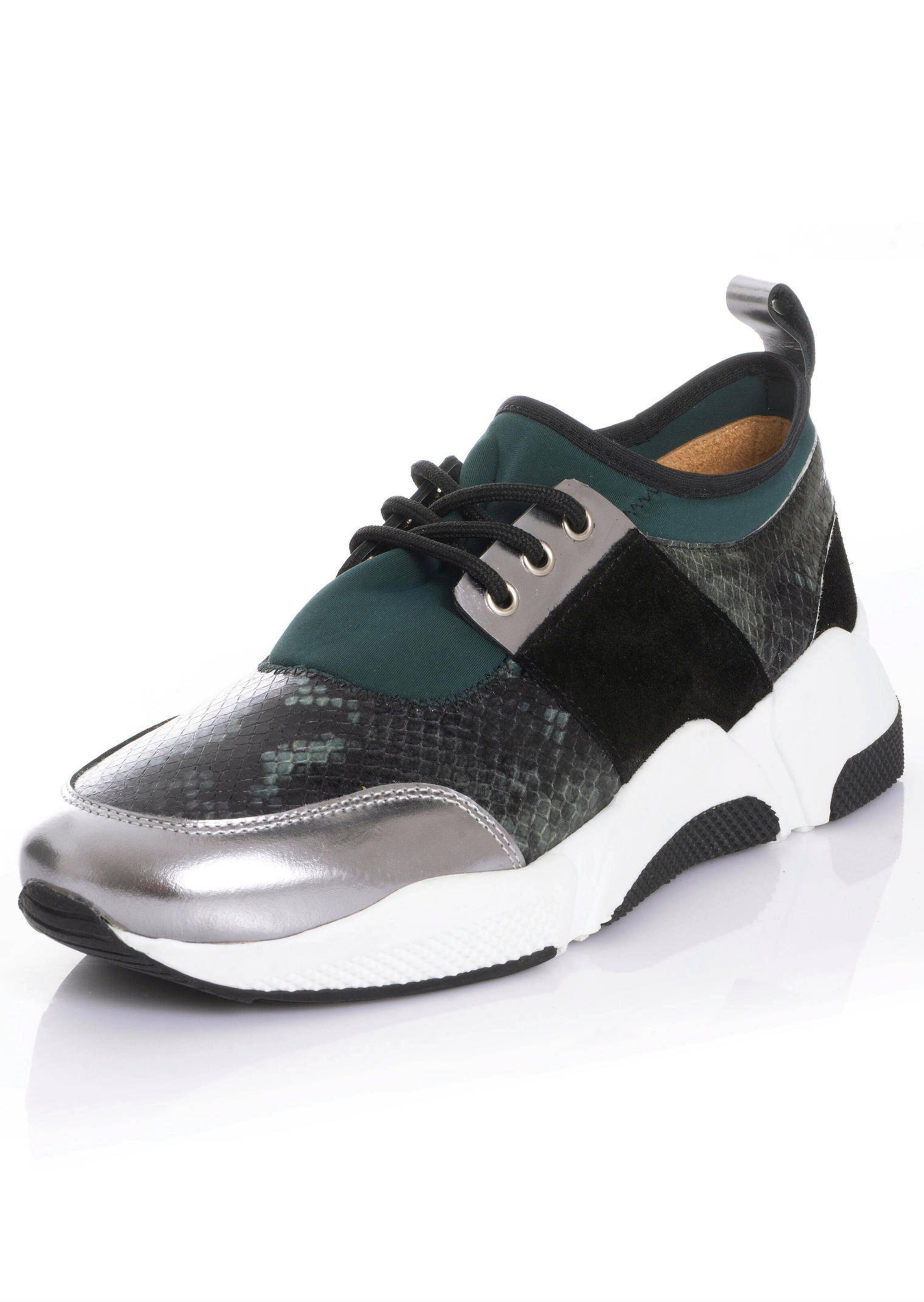 Sneaker aus Ziegenleder in petrol