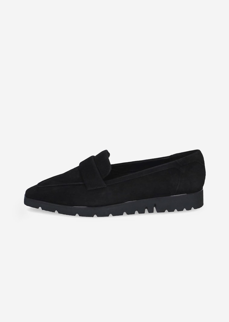 Mocassins van suède met doorlopende zool