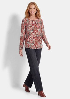 Shirt mit U-Boot-Ausschnitt und Schlitz-Detail thumbnail 2