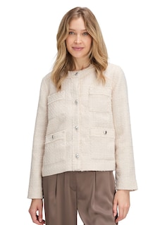 Edle Bouclé-Jacke mit Fransenkante thumbnail 1