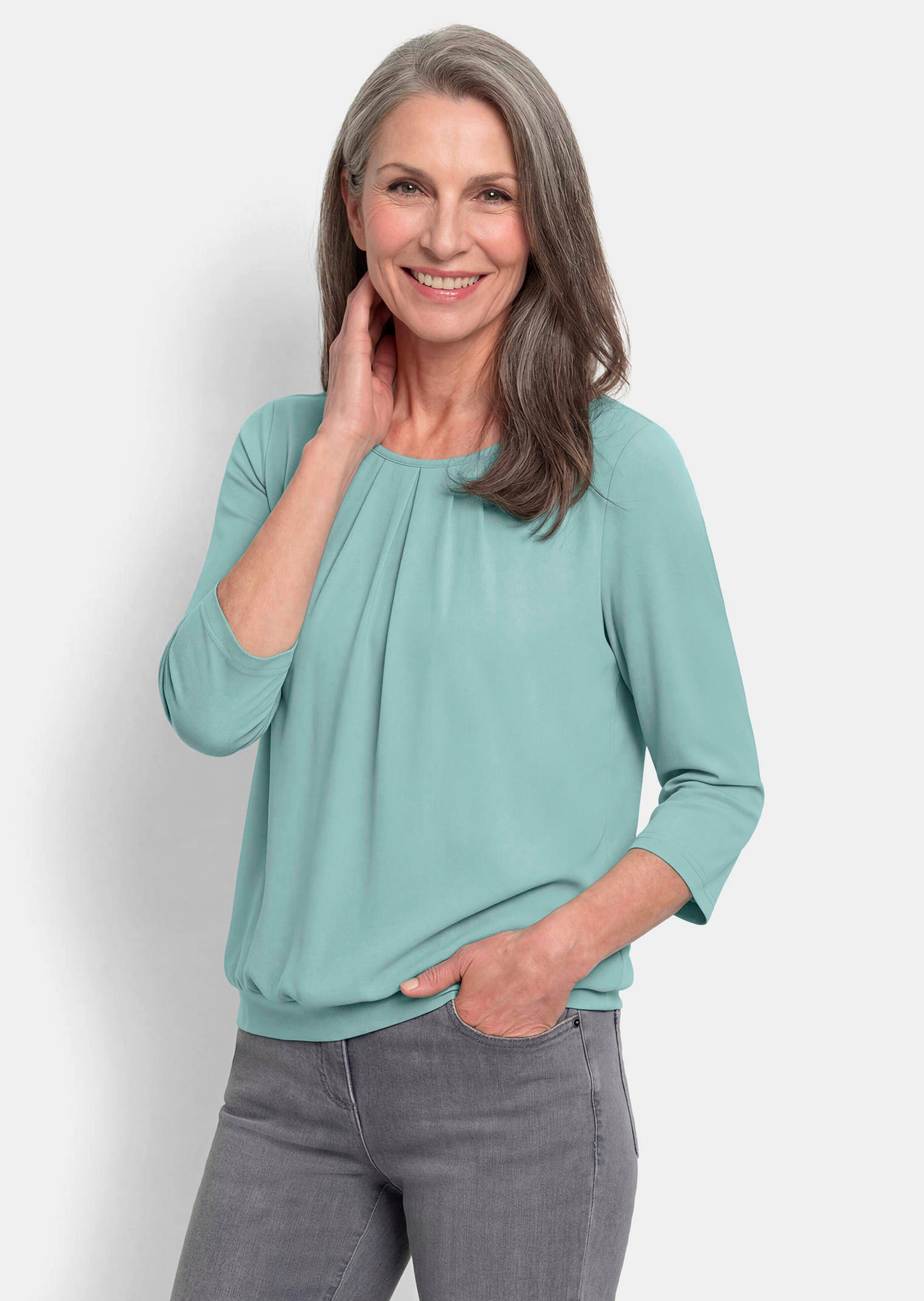 Élégant T-shirt aspect chemisier
