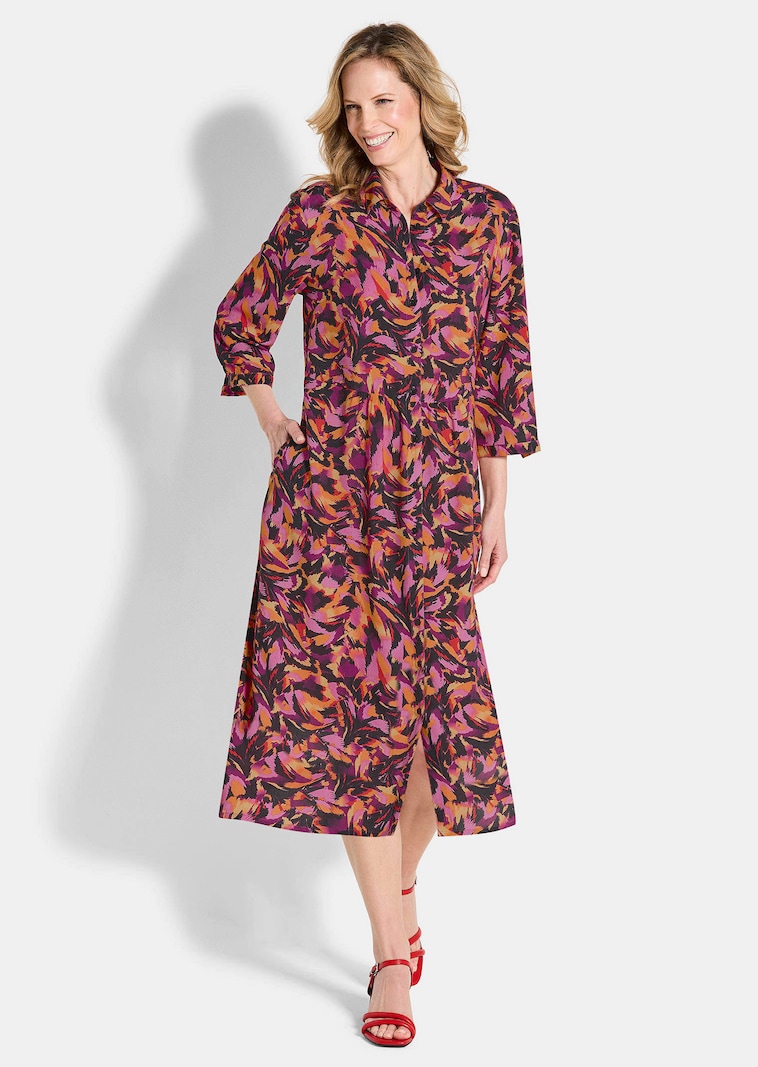 Hemdblusenkleid aus reiner Viskose