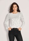 Langarmshirt mit Strass und Hahnentrittmuster thumbnail 1