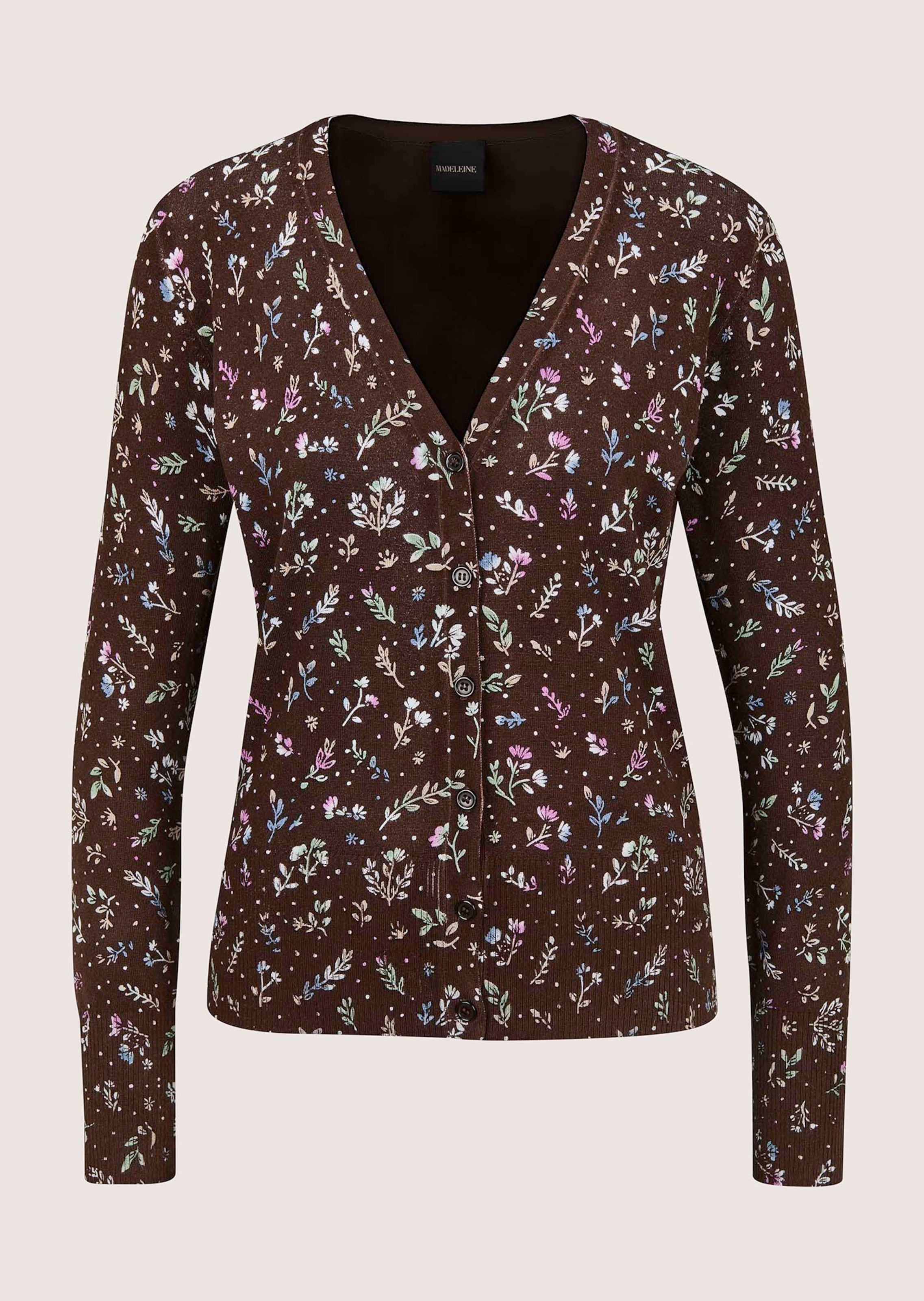 Feine Strickjacke mit Blumenprint