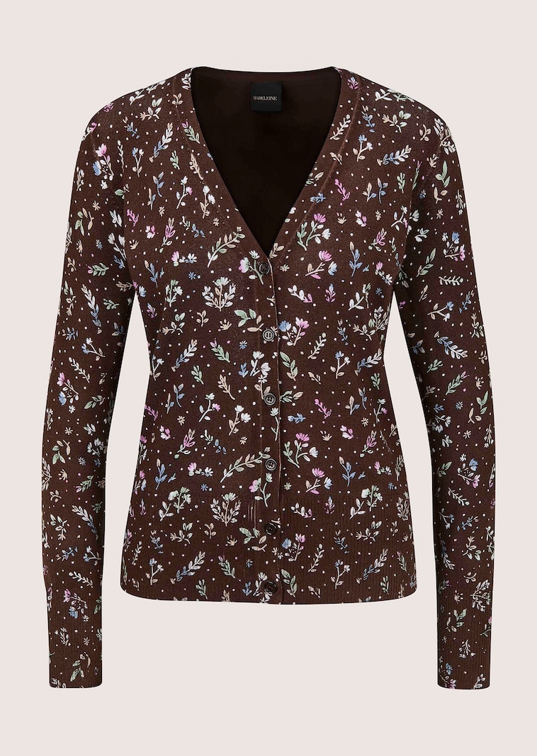 Feine Strickjacke mit Blumenprint