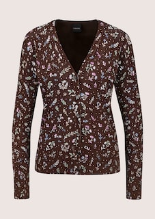 Feine Strickjacke mit Blumenprint thumbnail 6