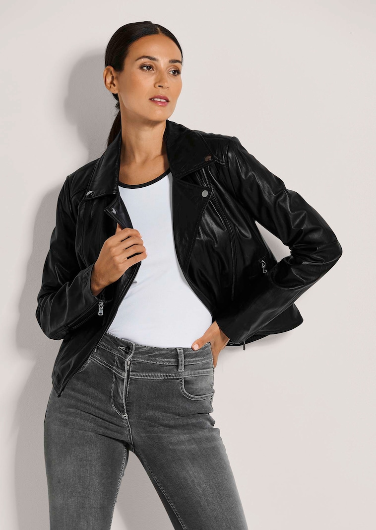 Biker-Jacke aus Lammnappa-Leder