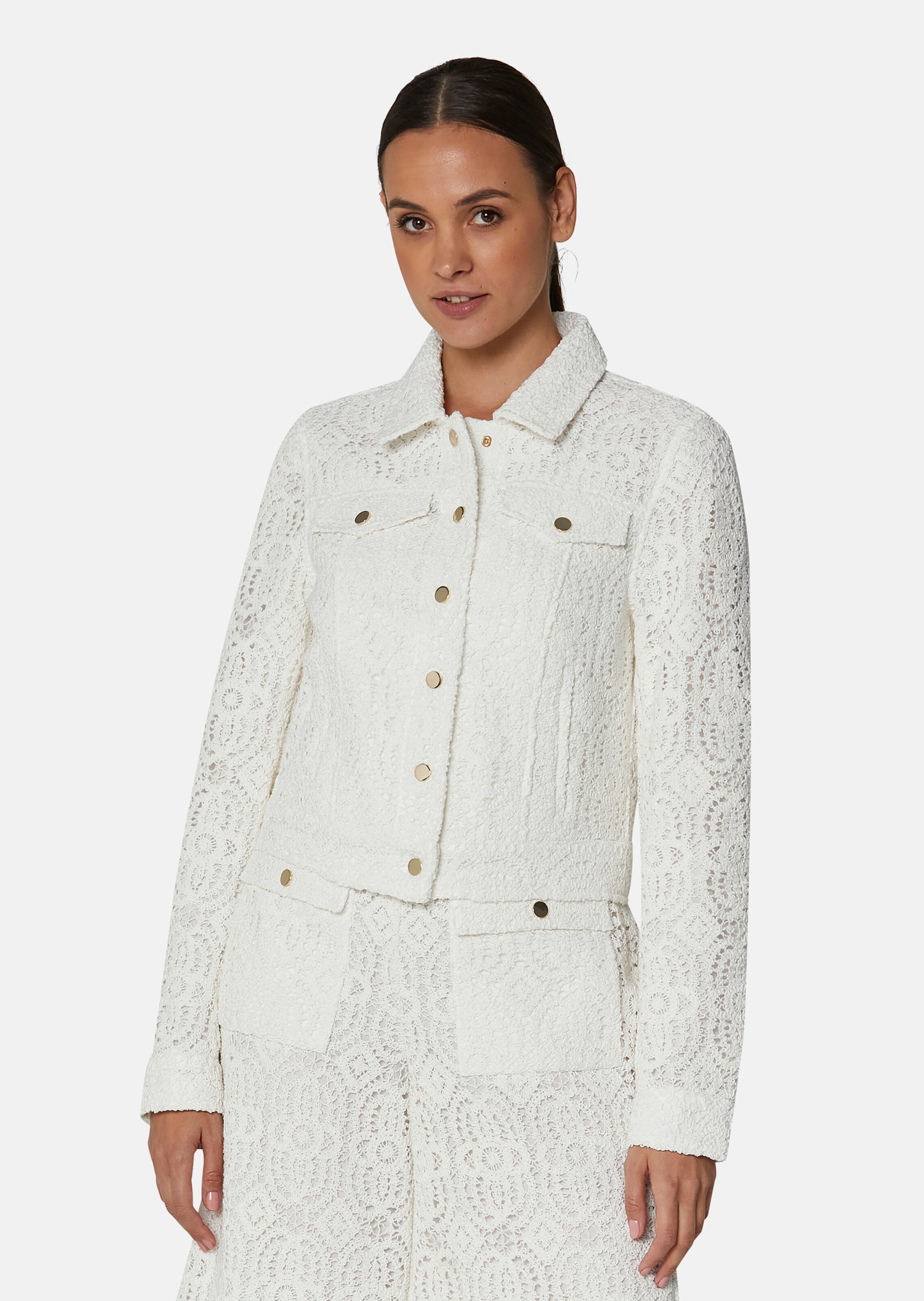 Jeansjacke aus wertvoller Baumwollspitze