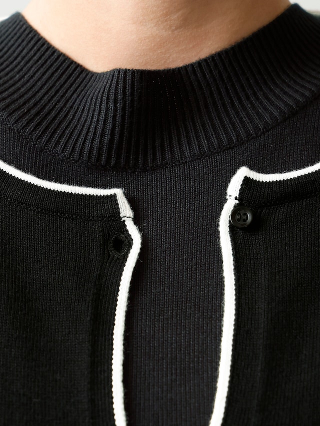 Strickjacke mit Details in Kontrastfarbe 6