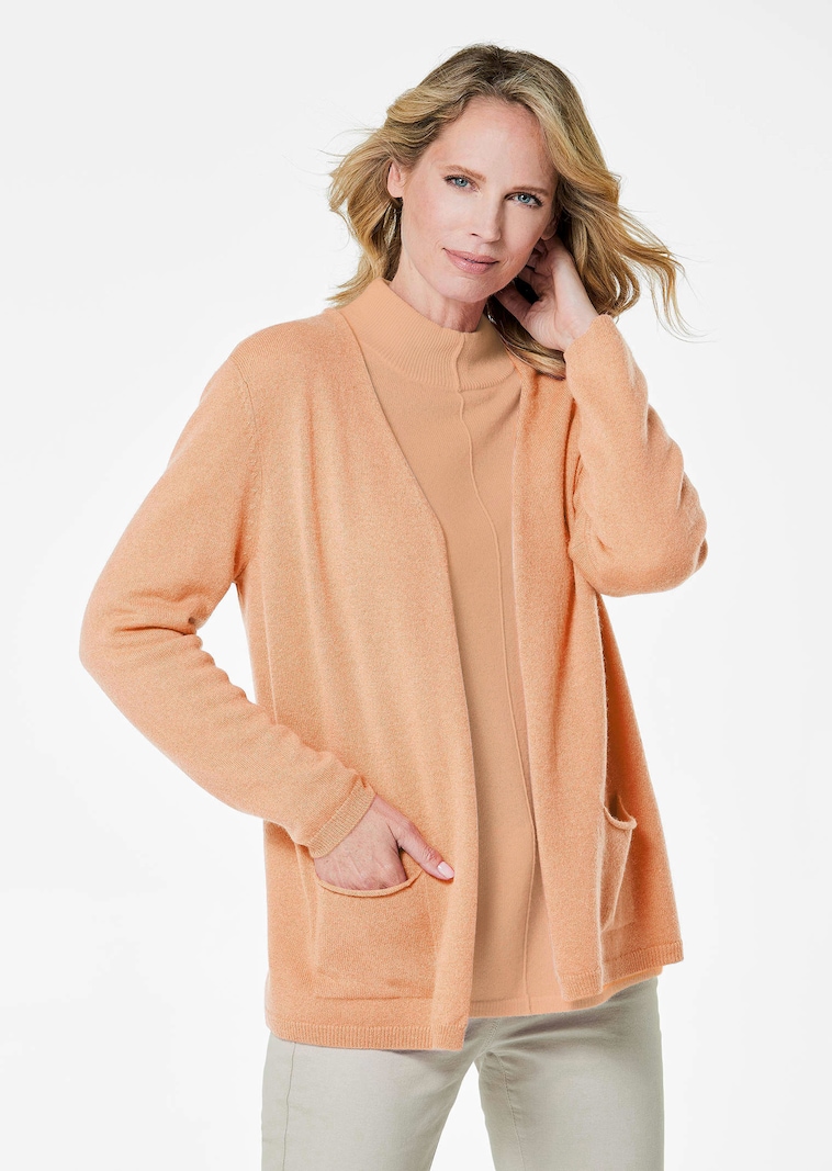 Kaschmir-Longstrickjacke