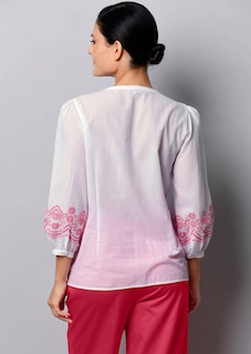 Bluse mit Stickerei am Ärmel thumbnail 3