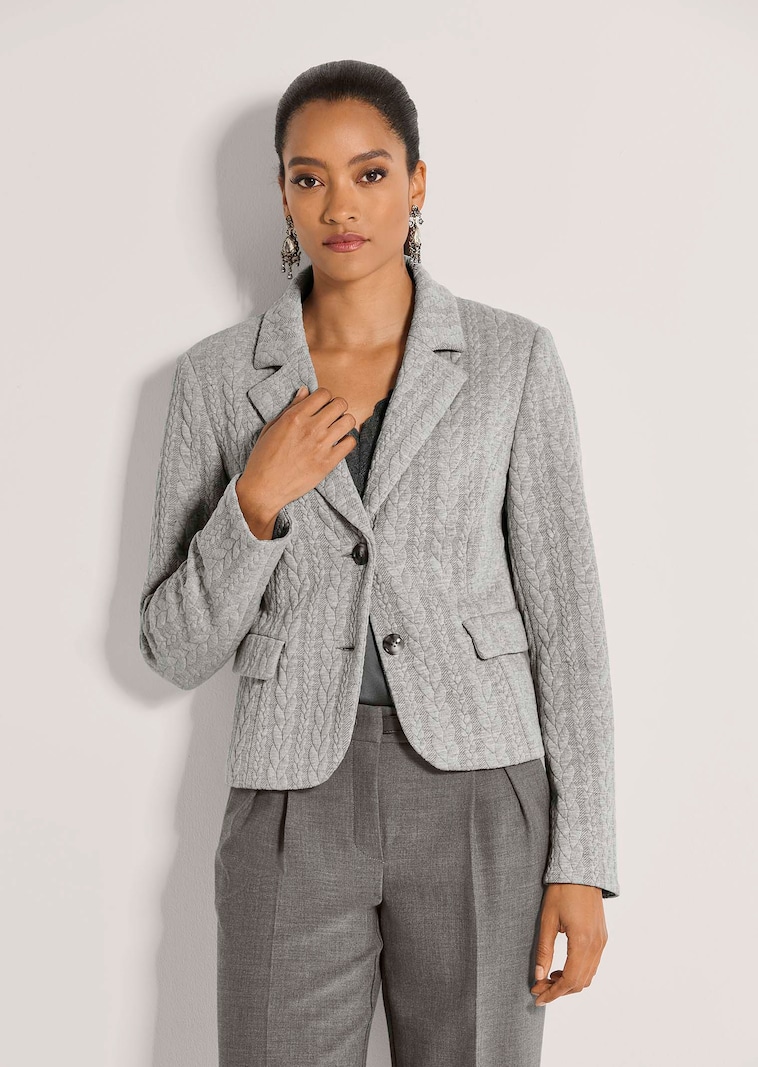 Jersey-Blazer mit Zopfstruktur