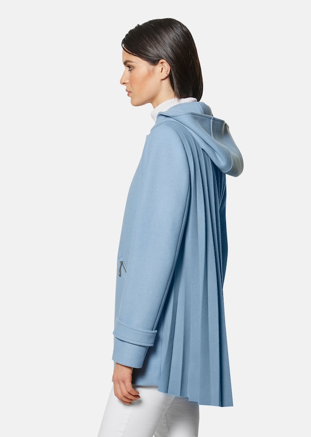 The A-line hooded jacket with pleated back 3