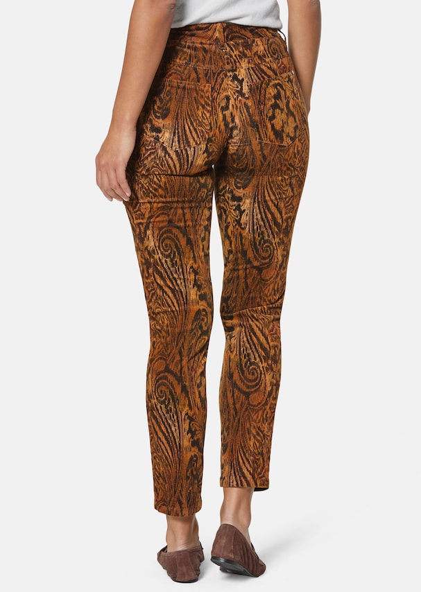 Paisley trousers in velvety stretch fabric 2