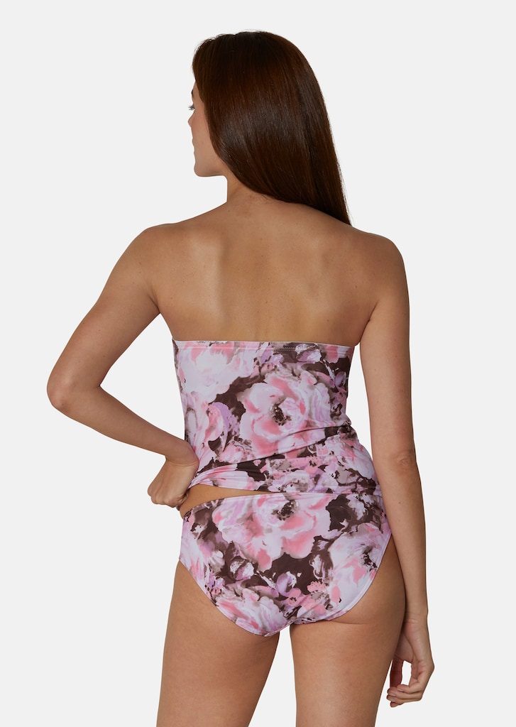 Topkini with floral print and gathered effect 2