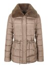 Padded quilted jacket with detachable faux fur thumbnail 1