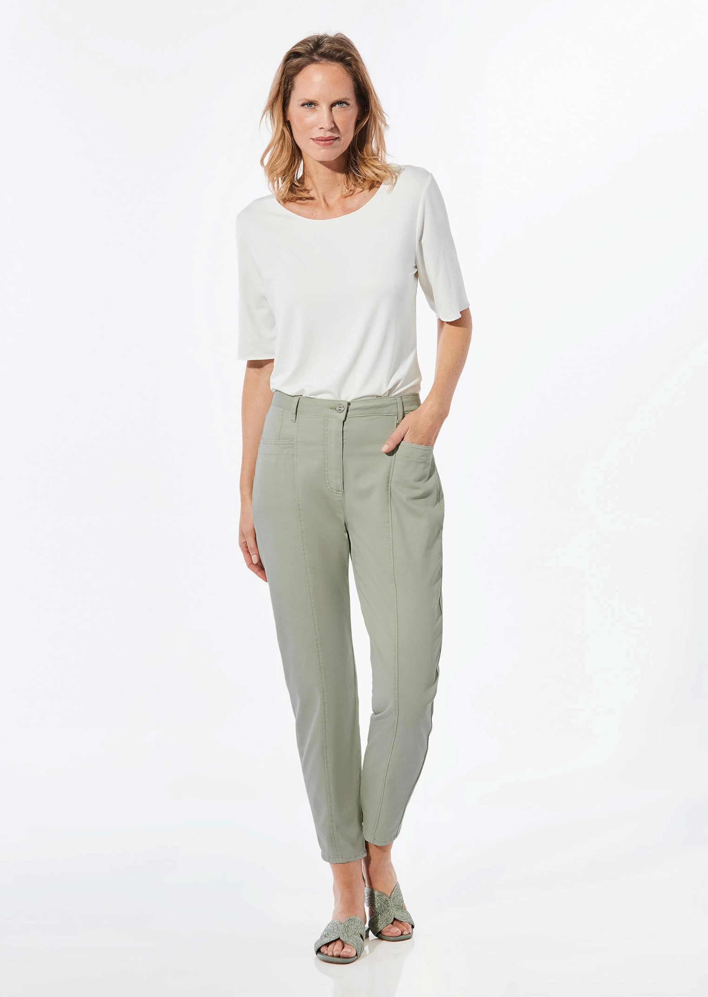 Pantalon 7/8 - vert gris - Gr. 42 de Goldner Fashion