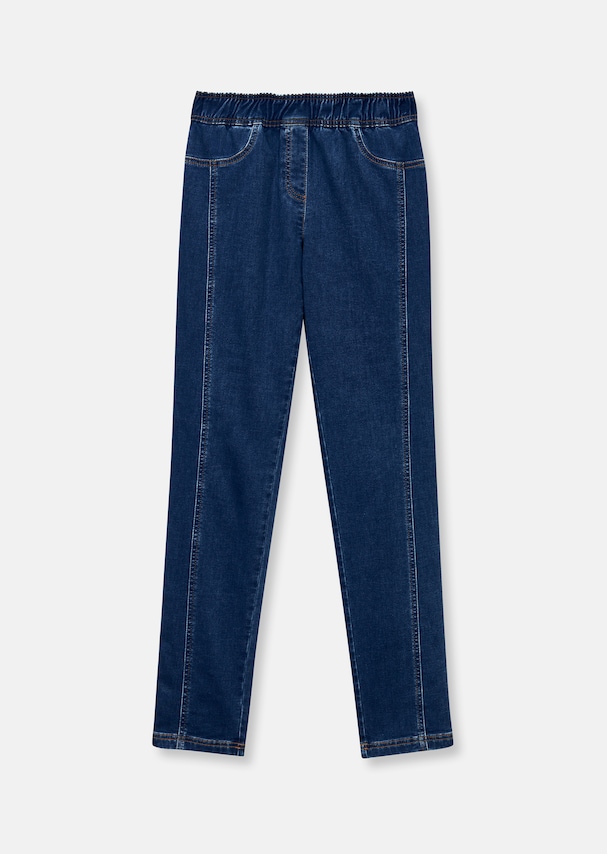 Schmale Schlupf-Jeans aus innovativem Sweat-Denim 5