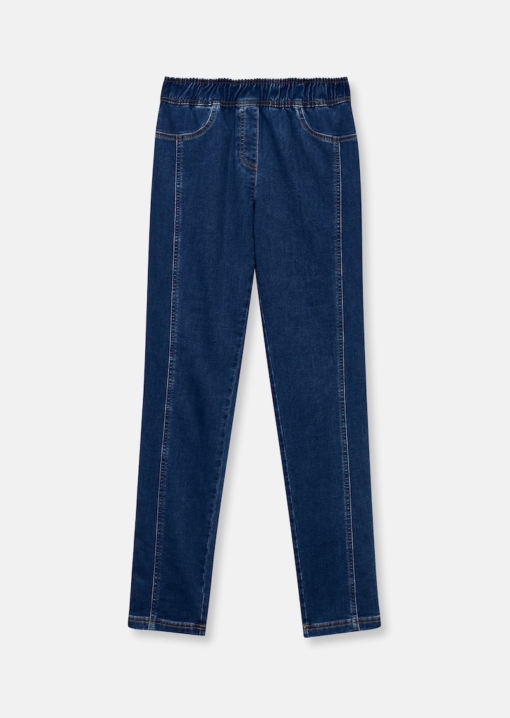 Schmale Schlupf-Jeans aus Sweat-Denim 5