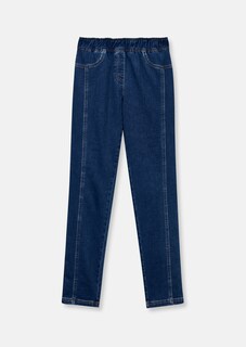Schmale Schlupf-Jeans aus innovativem Sweat-Denim thumbnail 6