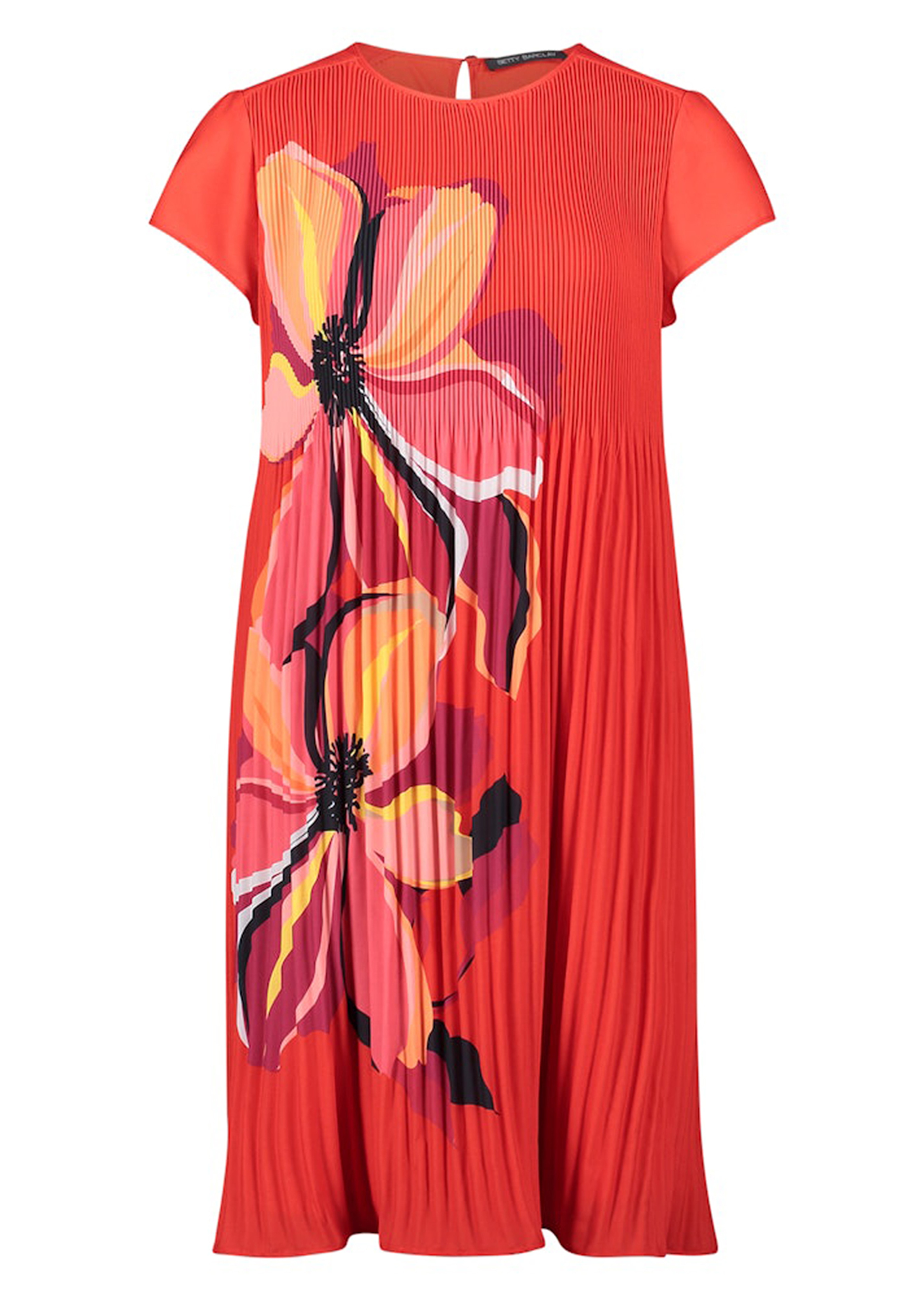 Plisseekleid mit Blütendruck