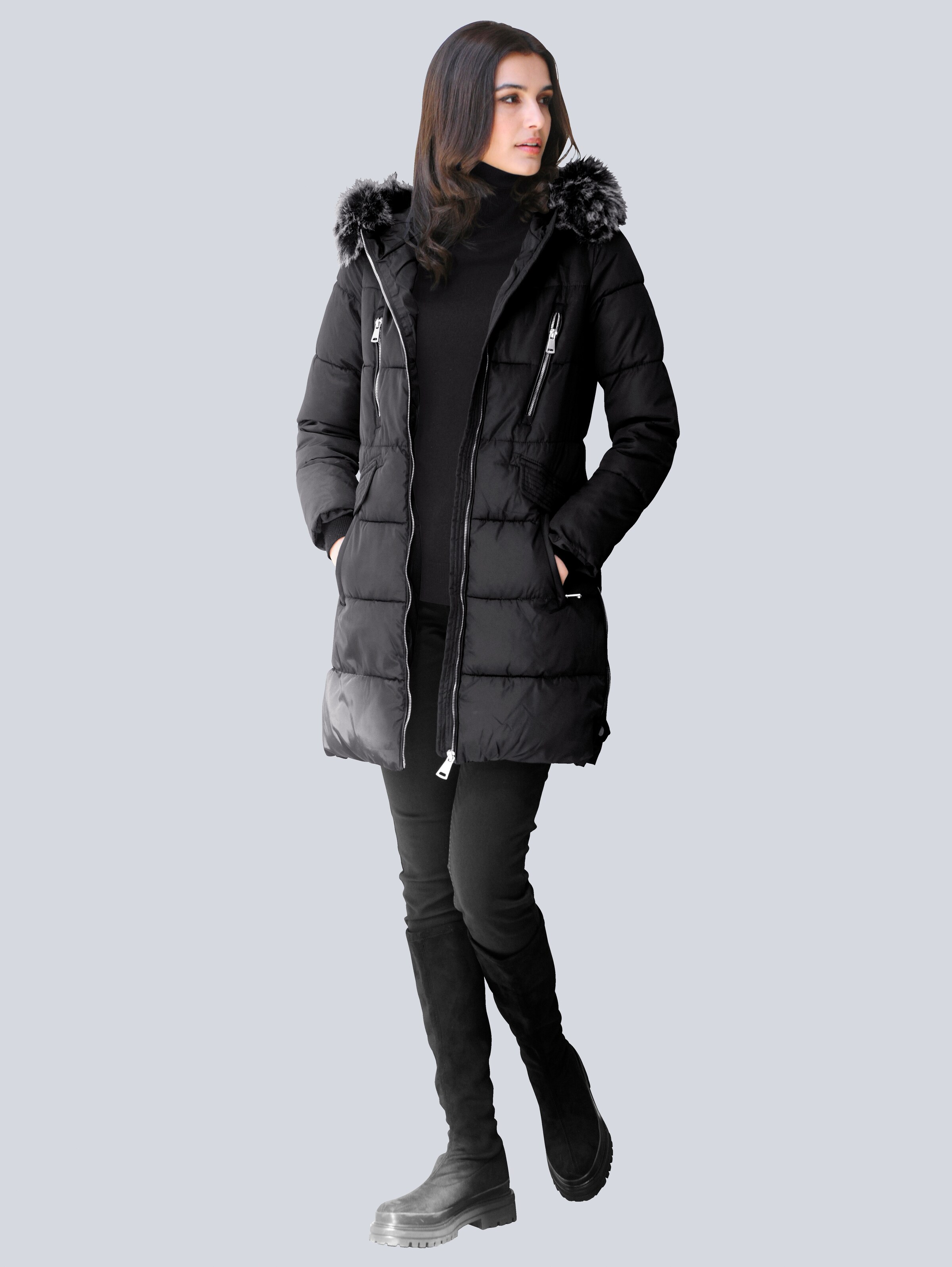 Jacke mit Kunstfell-Kragen 6