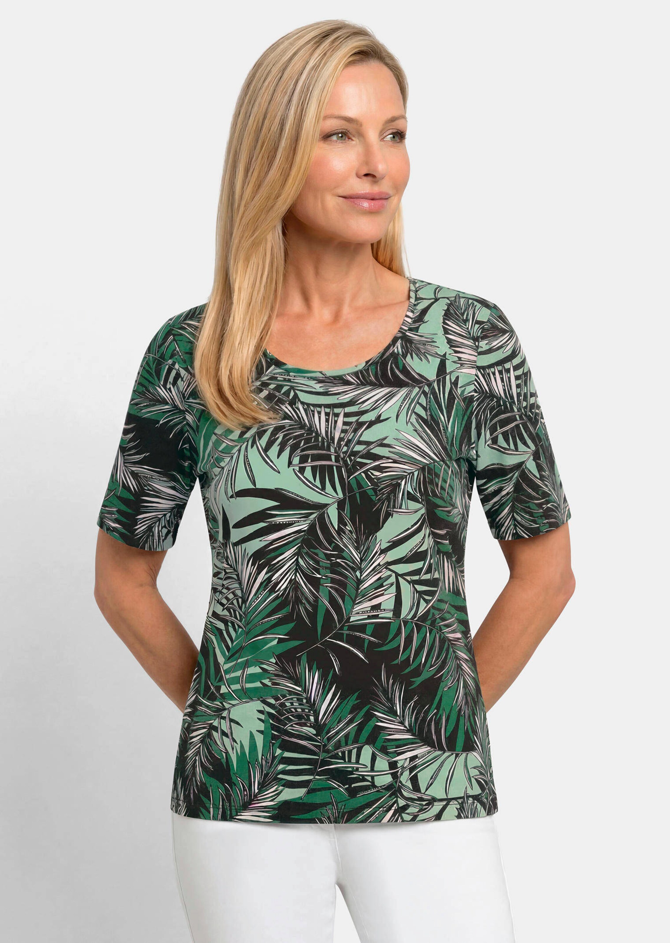 T-shirt en viscose avec imprimé palmier