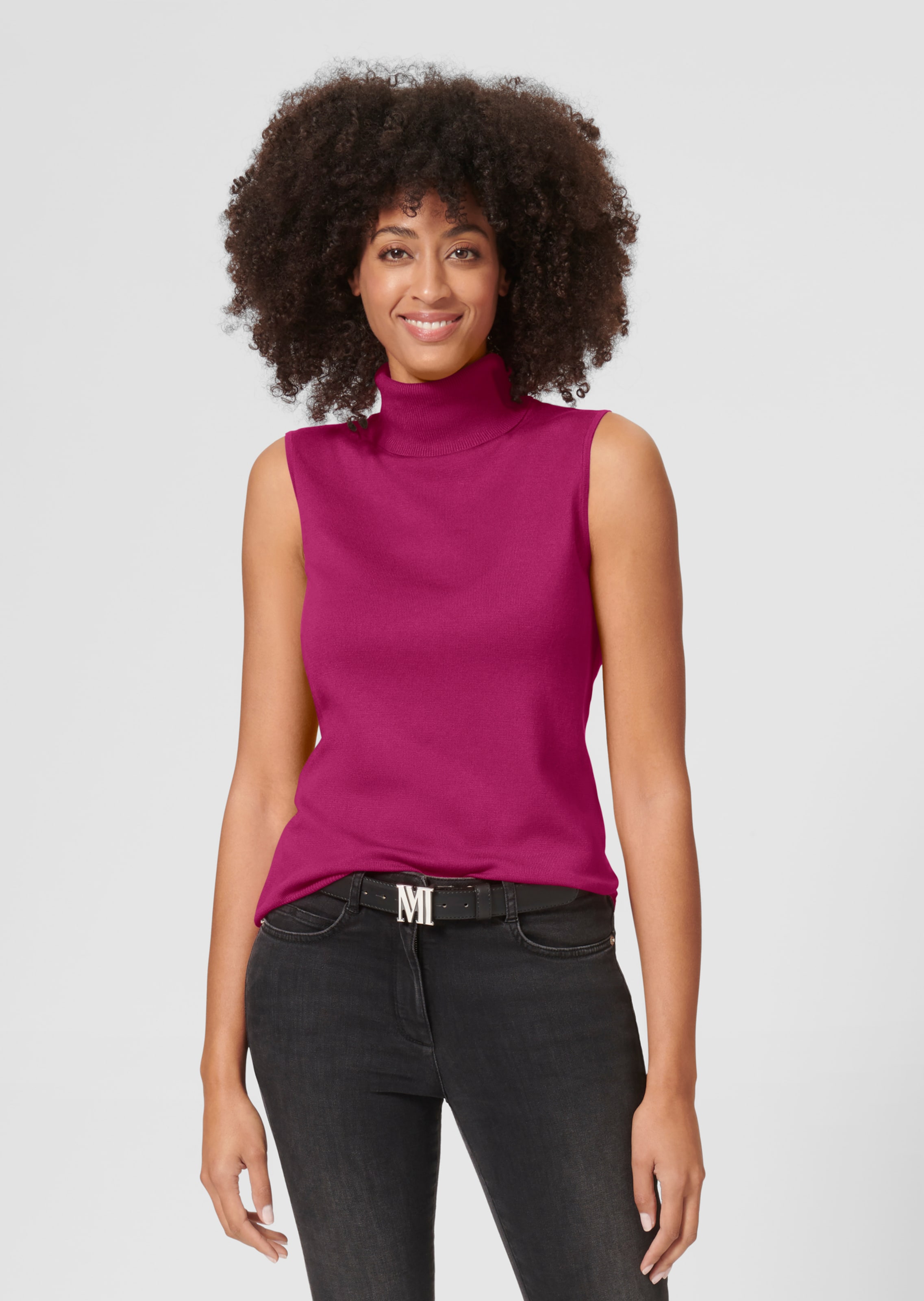 Ärmelloser Rollkragenpullover