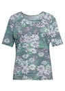 Confortable T-shirt imprimé de fleurs et rayures thumbnail 6