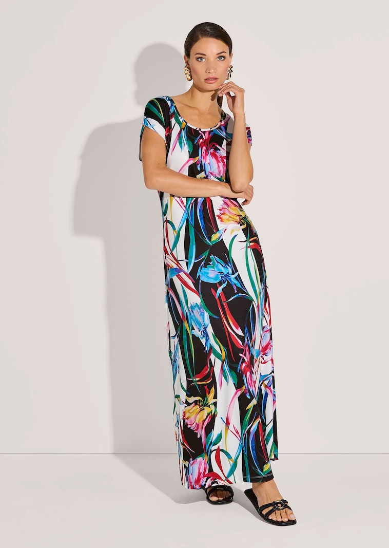 Maxi-Jerseykleid mit modischem Print-Mix