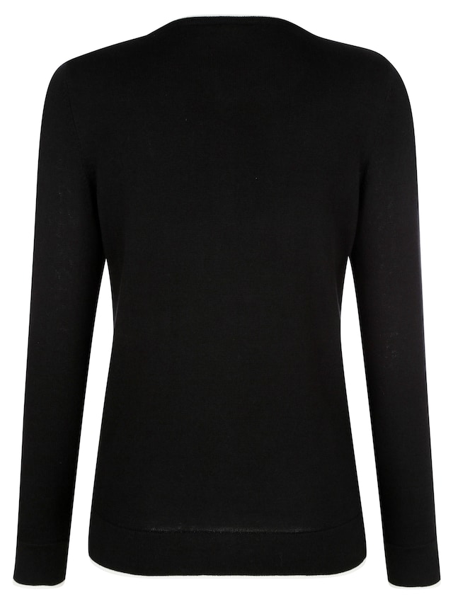 Strickjacke mit Details in Kontrastfarbe 5