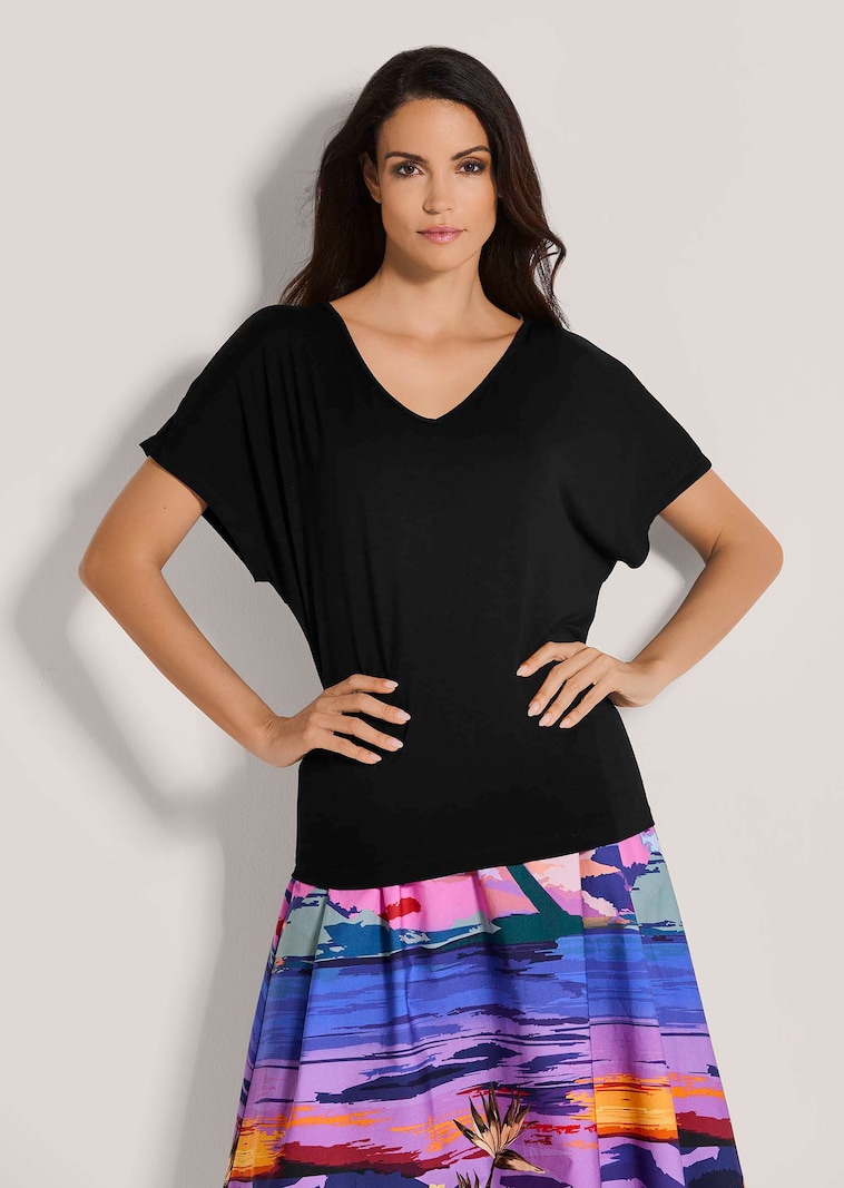 Viskose-Shirt mit dekorativen Rückendetails