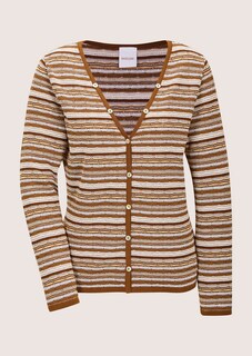 Narrow cardigan with multicoloured stripe pattern thumbnail 6