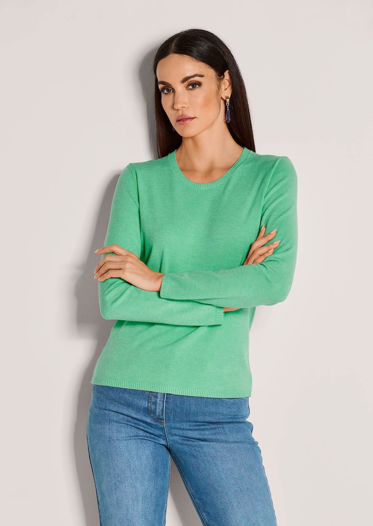 Feinstrick-Pullover mit Rundhalsausschnitt