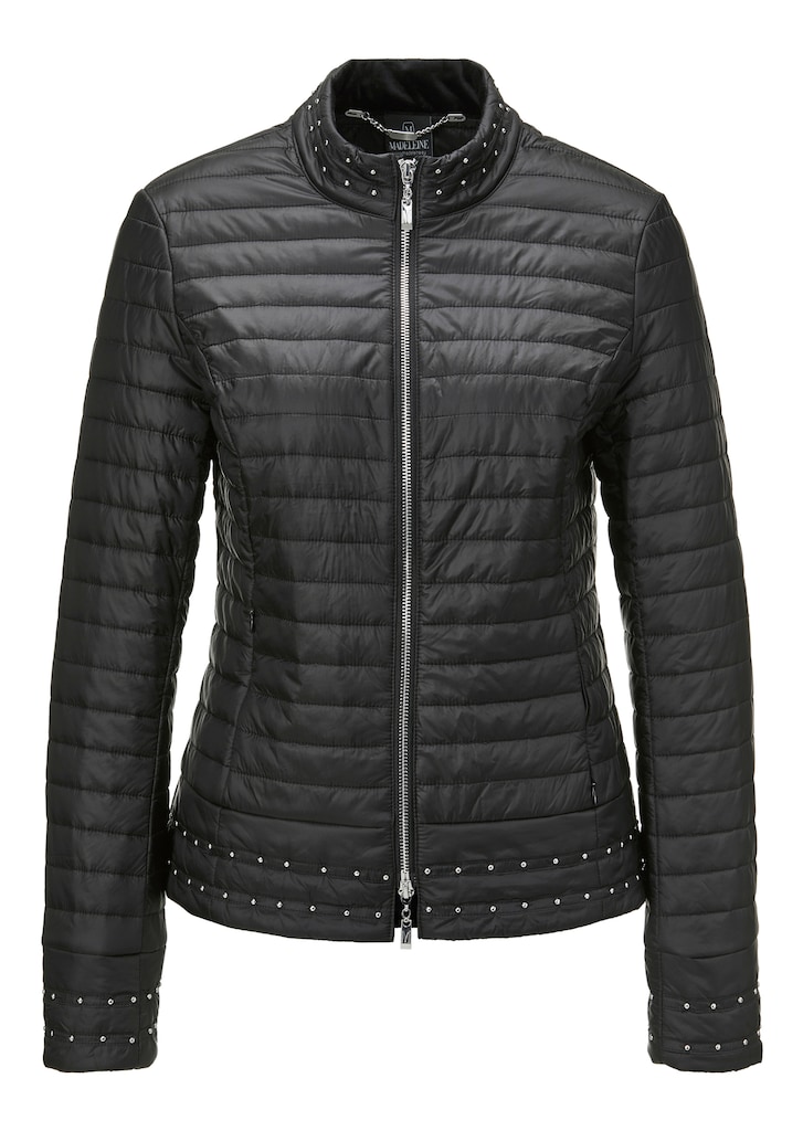 Quilted jacket with rivets